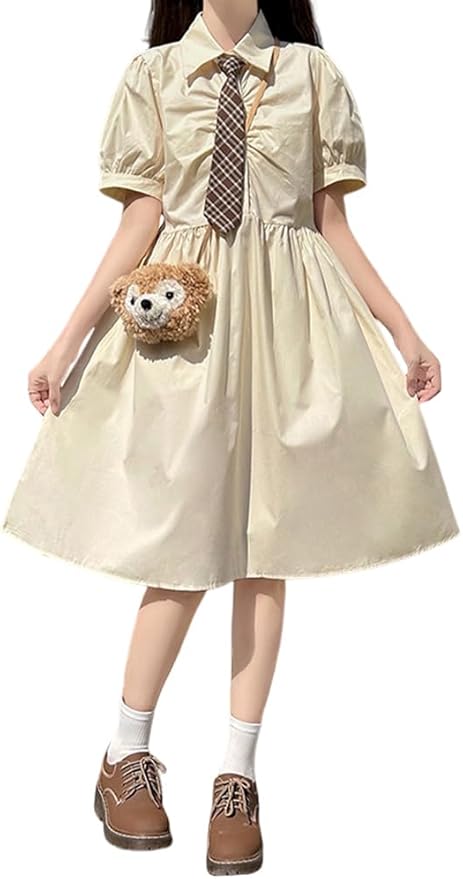 お値下げ！マムエモア　ネイビー 襟付き半袖ワンピース Amazon.co.jp: [Hanmall] 夏 ネイビー ワンピース レディース